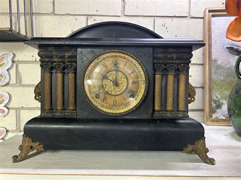 Antique Wml Gilbert Mantel Clock Etsy