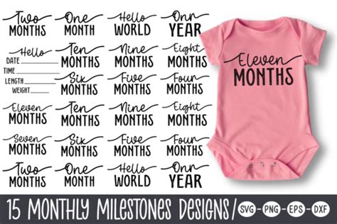 Baby Monthly Milestone Svg Bundle Graphic By Craftart Creative Fabrica