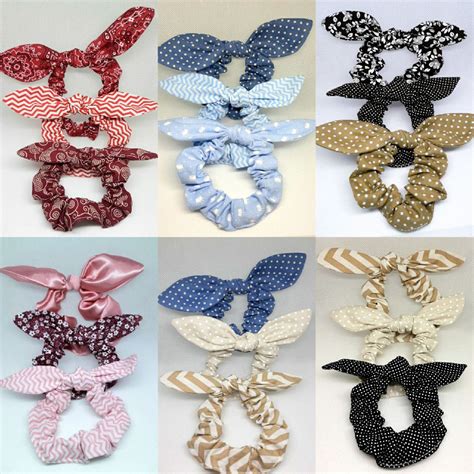 Kit 3 Scrunchies Xuxinha De Tecido Em Tricoline Cores Variadas