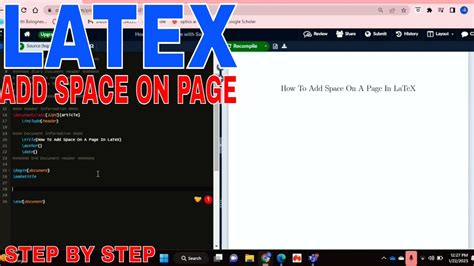 How To Add Space On A Page In LaTeX YouTube