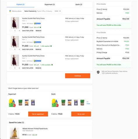 e commerce - Multiple cart experience - User Experience Stack Exchange