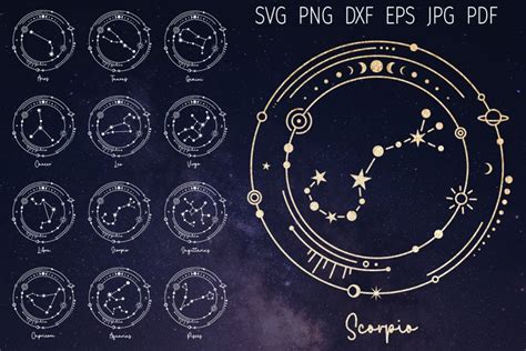 Zodiac Constellations Svg Bundle