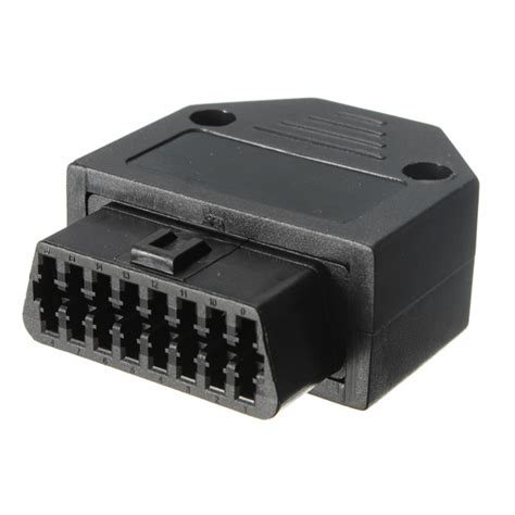 Universal 16 Pin OBD2 Diagnostic Tool Female Connector Plug Black Case