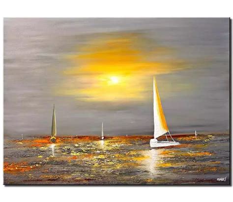 Buy abstract painting of sail boats sailing in the ocean #5931