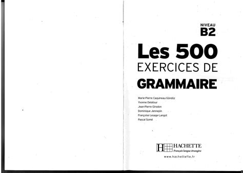 Solution Les Exercices De Grammaire Niveau B Avec Corrig S