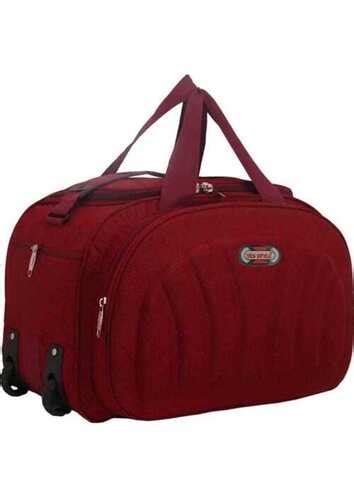 Red Trolley Luggage Bag With Two Wheels And Zip Closer At Best Price In