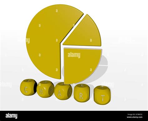 3D Illustration Of CHART Graphics And Text Made By Metallic Dice