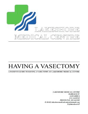 Fillable Online A Patients Guide To Having A Vasectomy At Lakeshore