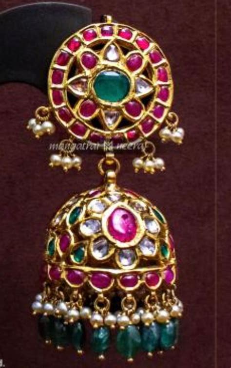 Kundan Jumki In 2024 Crystal Bridal Earrings Gold Earrings Models