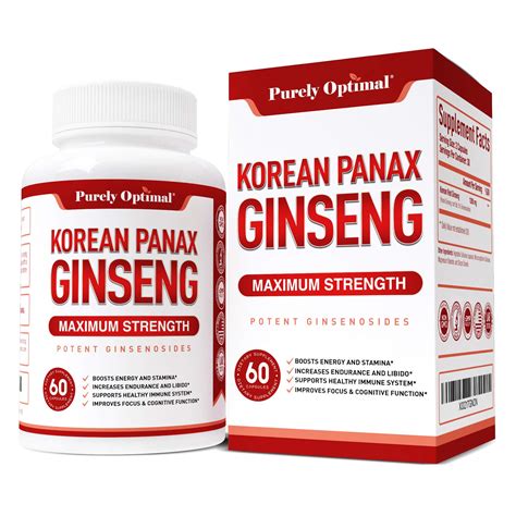 Buy Premium Korean Red Panax Ginseng Mg Vegan S Max Strength Root