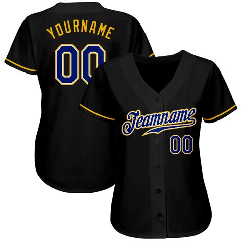 custom black baseball jersey royal gold authentic fansidea