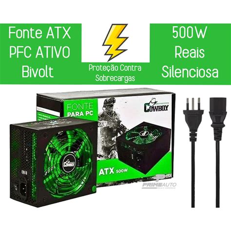 Fonte Alimenta O Pc Atx W Reais Silenciosa Bivolt Pfc Pinos