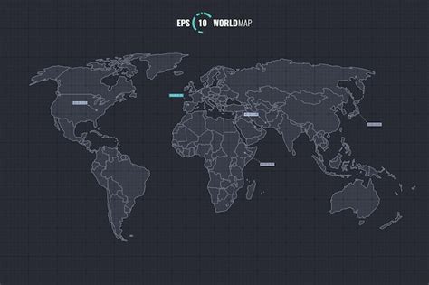 Mod Le De Carte Du Monde Avec Pays Vecteur Premium