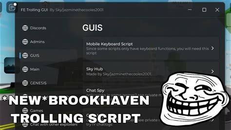 FE New Brookhaven Script Hack FE Trolling Gui Hub Fluxus Hydrogen