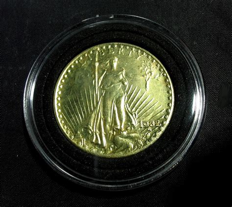 Twenty 20 Dollar Gold Coin 1932 c Saint Gaudens Double Eagle Tribute ...