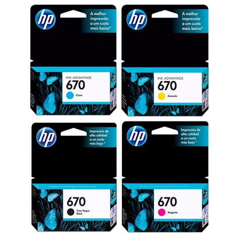 Cartuchos Hp 670 Combo Negro Colores Original P 3525 4625 Ultra