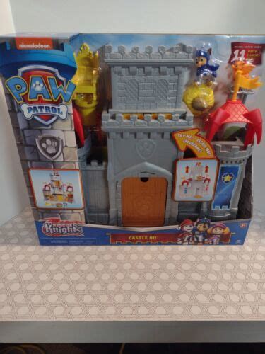 PAW Patrol Rescue Knights Castle HQ Playset with Chase and Mini Dragon ...