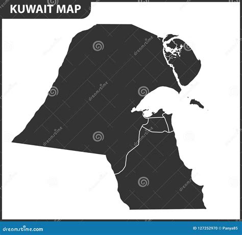 The Detailed Map of the Kuwait with Regions or States. Administrative ...