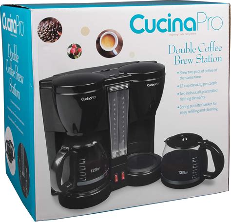 Double Coffee Brewer Station Dual Drip Coffee Maker Brews Two 12 Cup Pots Make Regular Or