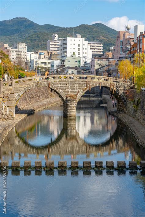 Megane Bridge Spectacles Bridge In Sunny Day With Beautiful Blue Sky