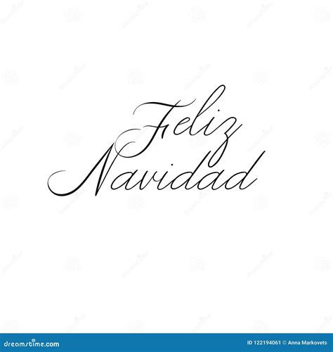 Feliz Navidad Lettering Greeting Card. Merry Christmas in Spanish ...