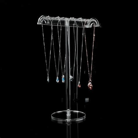 Acrylic Necklace Display Holder Pendant Chain Display Rack Clear