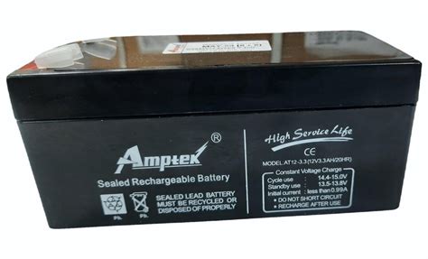 Amptek At 12V 3 3Ah Sealed Rechargeable Battery At 900 Fire Control