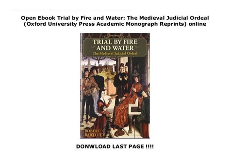 Open Ebook Trial by Fire and Water: The Medieval Judicial Ordeal (Oxf…