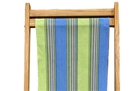 Sky Blue Lime Green Stripe Deck Chairs Traditional Folding Wooden