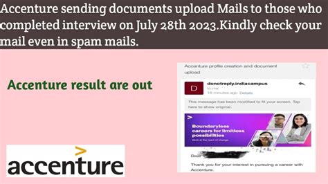 Accenture Sending Documents Upload Mails To Those Who Completed