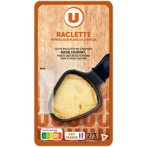 Fromage à raclette au lait pasteurisé tranchée U 400 g Bam courses