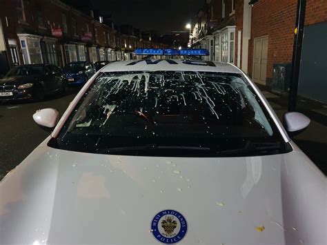 Vandals target West Midlands Police car while officers deal with ...