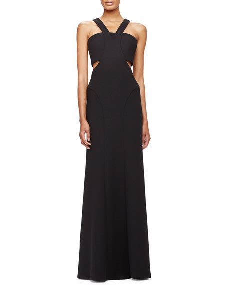 Calvin Klein Cutout Crossover Neckline Gown