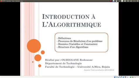 Introduction à l algorithmique Application au langage Pascal