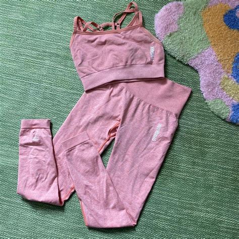 Gymshark Pink Peach Coral Adapt Marl Seamless Depop