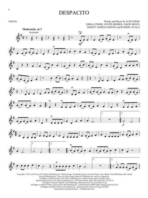 Easy Pop Violin Sheet Music