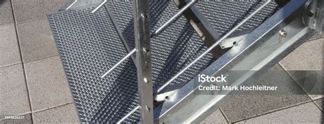 A Galvanized Steel Staircase Stock Photo - Download Image Now - Metal ...