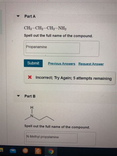 Solved Part A Ch Ch Ch Nh Spell Out The Full Name Of The Chegg