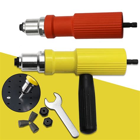 Electric Rivet Nut Gun Set Riveting Adapter Insert For Cordless Drill