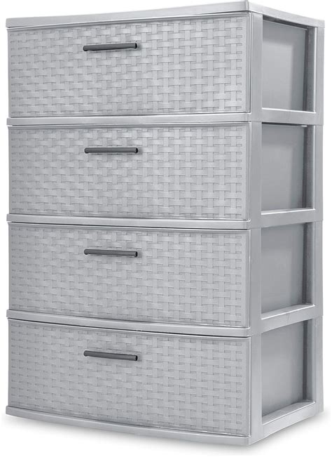 Amazon Sterilite Drawer Wide Weave Tower Cement Home Kitchen