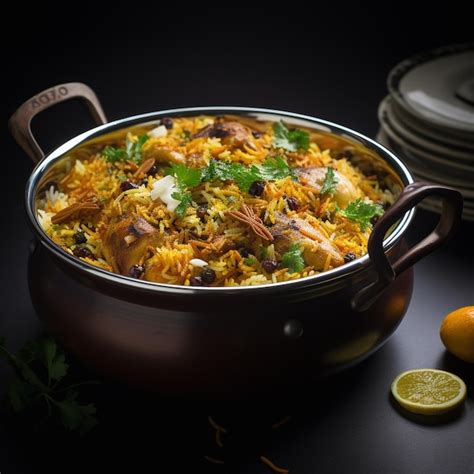 Premium AI Image | Photo of A bowl of Delicious chicken biriyani Pot