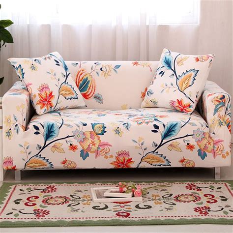 Floral Print Spandex Fabric Stretch Sofa Slipcover Couch Covers