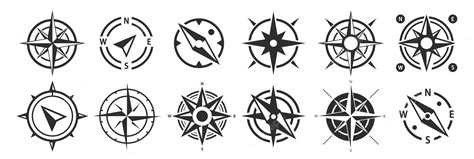 Premium Vector Compass Vector Icons Of North South East And West Direction