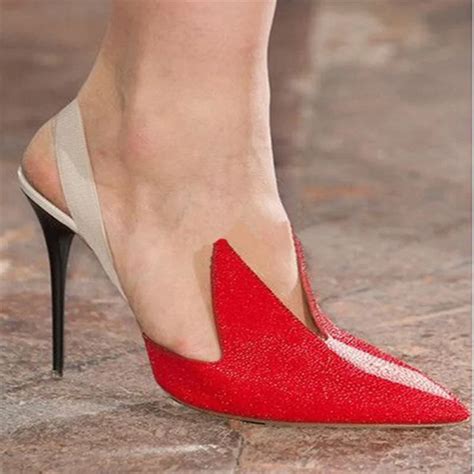 Roman Style Sandalia Feminina Pointed Toe Pumps Peculiar Mixed Colors