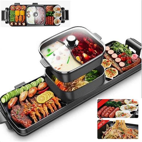 Buy Electric Smokeless Barbecue And Hot Pot Non Stick Coating Multi