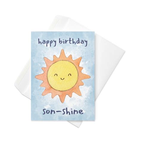 Son Birthday Card Happy Birthday Son Shine Humorous Adult Etsy