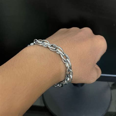 Jual Gelang Tangan Pria Rantai Titanium Terbaru Lebar 4mm Panjang 21cm