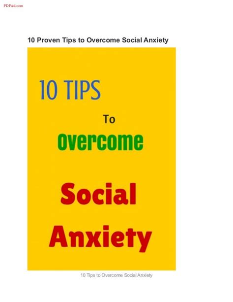 Ten Tips To Overcome Social Anxiety