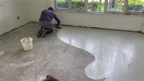 Skim Coating The Floor Youtube