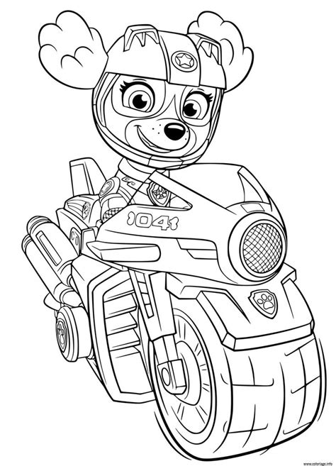 Coloriage Stella Moto Rapide Sky Moto Pups Imprimer Coloriage Pat